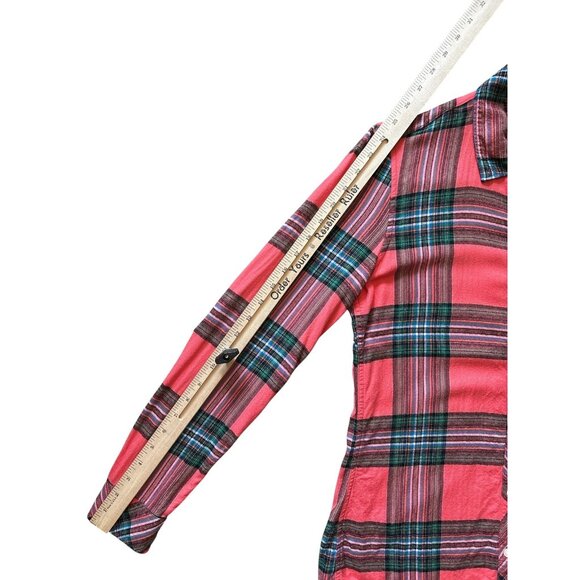 GAP Shirt Womens XS Pink Plaid Button Down Long Sleeve Pocket Casual Flannel - Picture 5 of 6
